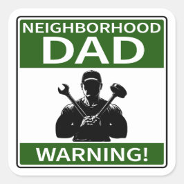  buurt Pap Sign Groen Vierkante Sticker