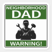  buurt Pap Sign Groen Vierkante Sticker (Voorkant)