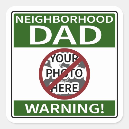  buurt Pap Teken Green X'd Out Vierkante Sticker (Voorkant)