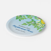 Buurt Picknick Groene Bladeren en Zon Papieren Bordje (Gekanteld)