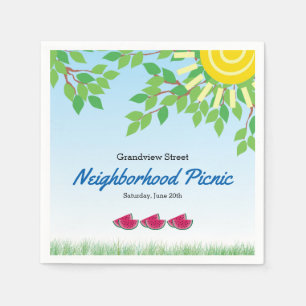 Buurt Picknick met Watermelon & Zon Servet