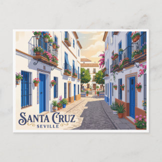 Buurt Santa Cruz Sevilla Spanje Briefkaart