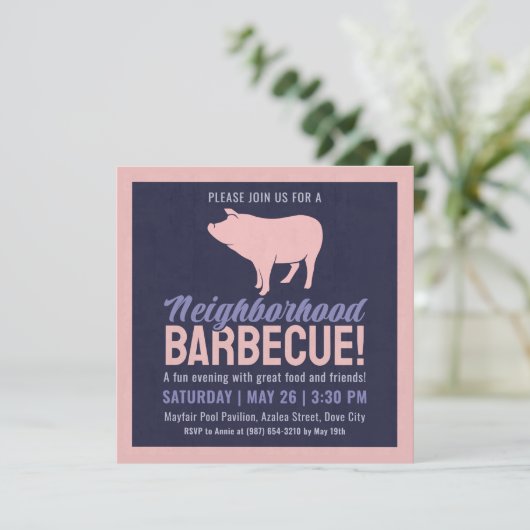 Buurtbarbecuefeest Kaart (Staand voorkant)