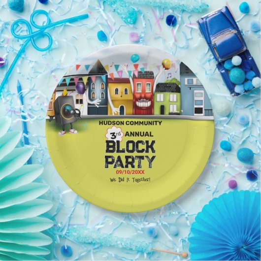 Buurtblokkeringsfeestje Papieren Bordje (Feest)