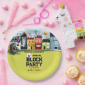 Buurtblokkeringsfeestje Papieren Bordje (Feest)