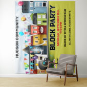 Buurtfeest Banner Achtergrond Wandkleed (In situ)