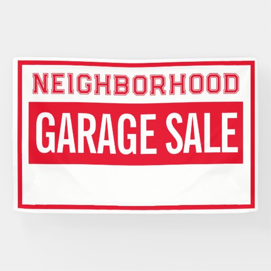 Buurtgarageverkoop Banner 2.5' X 4' (Horizontaal)