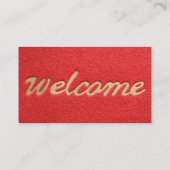 Buurtje en Red Welcome Mat Real Estate Agent Visitekaartje (Achterkant)