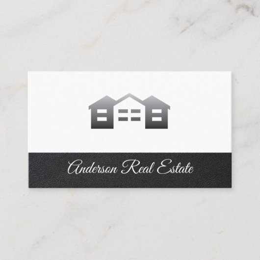 Buurtlogo's | lederen trim | Onroerend goed Visitekaartje (Voorkant)