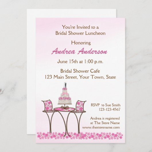 Buurtskook Bridal Luncheon Shower Kaart (Voorkant / Achterkant)