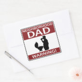 Buurtvader Waarschuwingsbord Grill Rood Vierkante Sticker (Envelop)