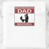 Buurtvader Waarschuwingsbord Grill Rood Vierkante Sticker (Tas)