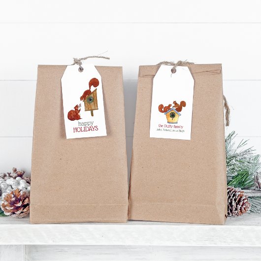 Buurvakantieeekhoorns Cadeaulabel