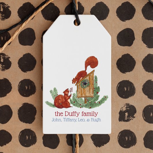 Buurvakantieeekhoorns Cadeaulabel