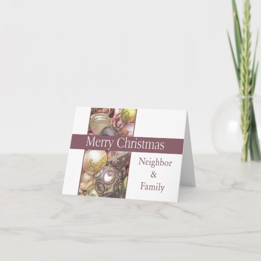 Buurwerkkaart en kerstkaart voor familie feestdagen kaart (Voorkant)