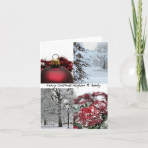 Buurwerkkaart en kerstkaart voor familie feestdagen kaart