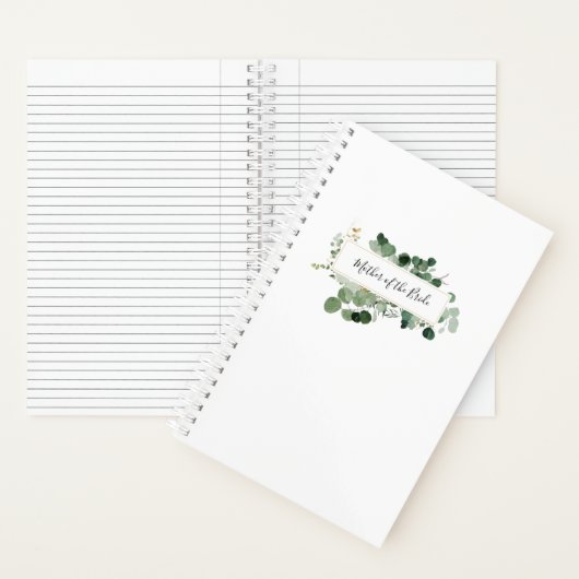 Buwmoeder van Bride Greenery Modern White Notitieboek (Binnen)