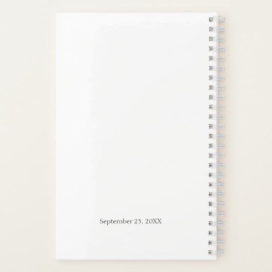 Buwmoeder van Bride Greenery Modern White Notitieboek (Achterkant)