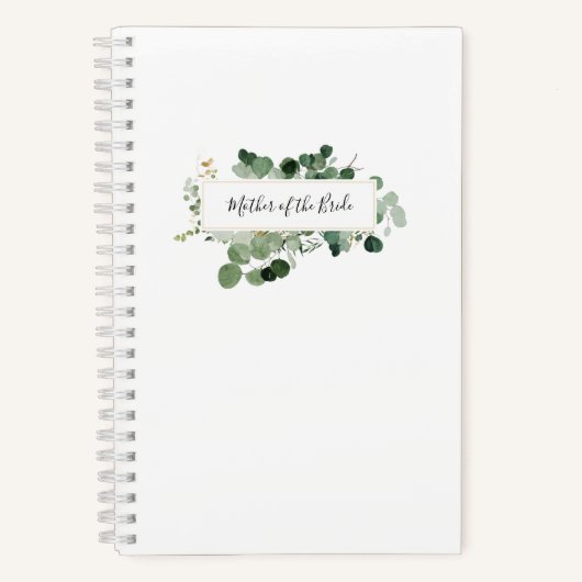 Buwmoeder van Bride Greenery Modern White Notitieboek (Voorkant)