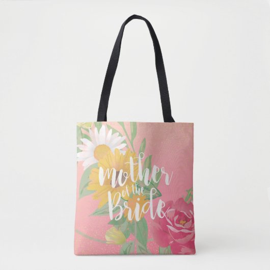 Buwmoeder van de Bride Flowers Gold Glitter Tote Bag (Voorkant)