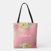 Buwmoeder van de Bride Flowers Gold Glitter Tote Bag (Achterkant)