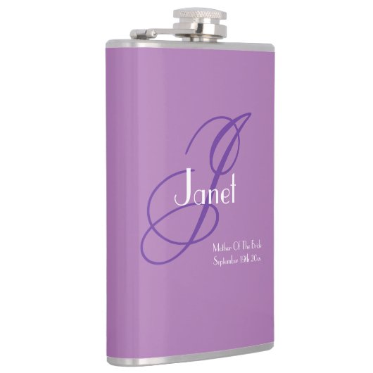 Buwmoeder van de bride Gift Cool Monogram Heupfles (Rechts)