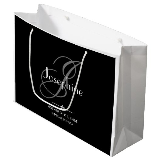 Buwmoeder van de bride Gift Elegant Monogram Groot Cadeauzakje (Voorkant Gekanteld)