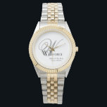 Buwmoeder van de Bride Gift Monogram Chic Horloge<br><div class="desc">Wedding Bridal Party geeft moeder van de bride Gift Monogram een elegant simpel horloge(). Klik personaliseren deze sjabloon om het met uw monogram initiaal, de naam en de trouwdatum snel en gemakkelijk aan te passen. De moeder van de Bride Gift Monogram Chic Watch, is een deel van het Collectie van...</div>