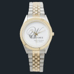 Buwmoeder van de Bride Gift Monogram Chic Horloge<br><div class="desc">Wedding Bridal Party geeft moeder van de bride Gift Monogram een elegant simpel horloge(). Klik personaliseren deze sjabloon om het met uw monogram initiaal, de naam en de trouwdatum snel en gemakkelijk aan te passen. De moeder van de Bride Gift Monogram Chic Watch, is een deel van het Collectie van...</div>