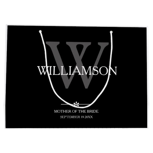 Buwmoeder van de bride Gift Monogram Elegant Groot Cadeauzakje (Achterkant)