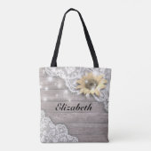 Buwmoeder van de Bride Lace Sunflower Wood Tote Bag (Achterkant)