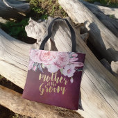 Buwmoeder van de Groom Floral Burgundy Red Tote Bag