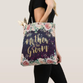 Buwmoeder van de Groom Floral Paars Sparkle Tote Bag (Dichtbij)