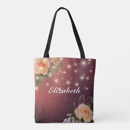 Buwmoeder van de Groom Floral String Lights Tote Bag (Achterkant)
