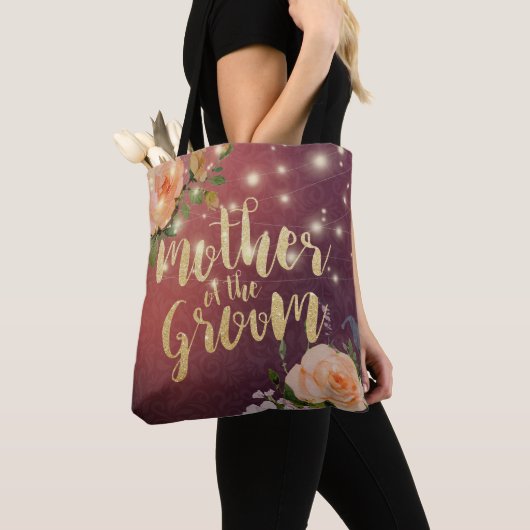 Buwmoeder van de Groom Floral String Lights Tote Bag (Dichtbij)