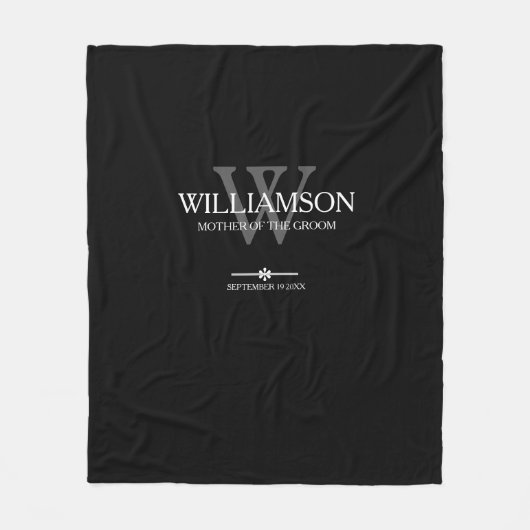 Buwmoeder van de groom Gift Monogram Elegant Fleece Deken (Voorkant)