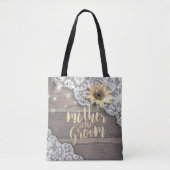 Buwmoeder van de Groom Lace Sunflower Wood Tote Bag (Voorkant)