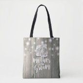 Buwmoeder van de Groom Wood Mason Jar Lights Tote Bag (Voorkant)