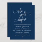 Buwrepetitie, eenvoudig marineblauw script, kaart (Voorkant / Achterkant)