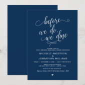 Buwrepetitie, eenvoudig marineblauw script, kaart (Voorkant / Achterkant)