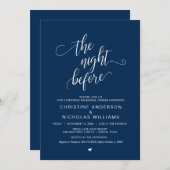 Buwrepetitie, eenvoudig marineblauw script, kaart (Voorkant / Achterkant)