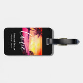 Buwthema Tropische strand Sunset Waterverf Bagagelabel (Achterkant horizontaal)