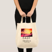 Buwthema Tropische strand Sunset Waterverf Tote Bag (Voorkant (product))