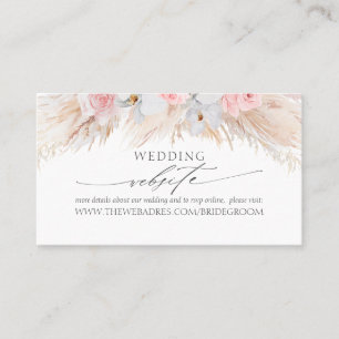 Buwwebsite Pastel Tropical Flowers & Pampas Visitekaartje