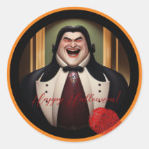 Buxom Count Dracula Halloween Sticker