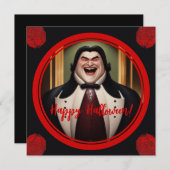Buxom Count Dracula Happy Halloween Kaart (Voorkant / Achterkant)