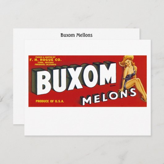 Buxom Mellons Briefkaart (Voorkant / Achterkant)