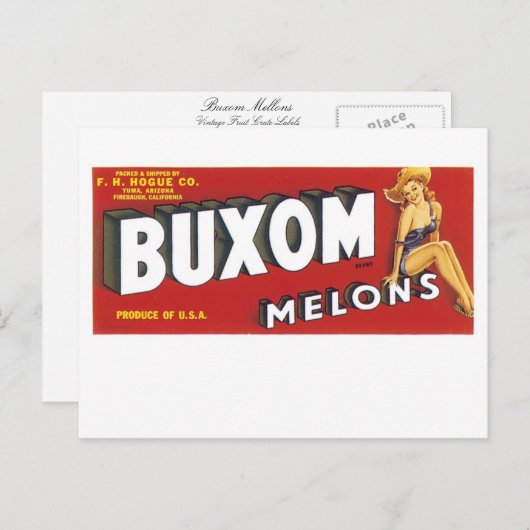 Buxom Melons Briefkaart (Voorkant / Achterkant)