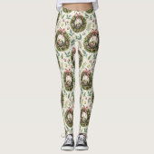 Buxus Paas Krans Roze Strik met Ei Leggings (Voorkant)