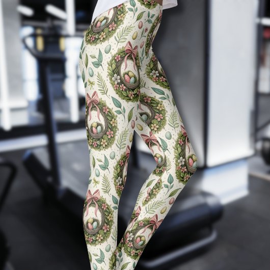 Buxus Paas Krans Roze Strik met Ei Leggings